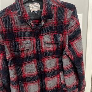 Plaid Red and Gray Men's Jacket